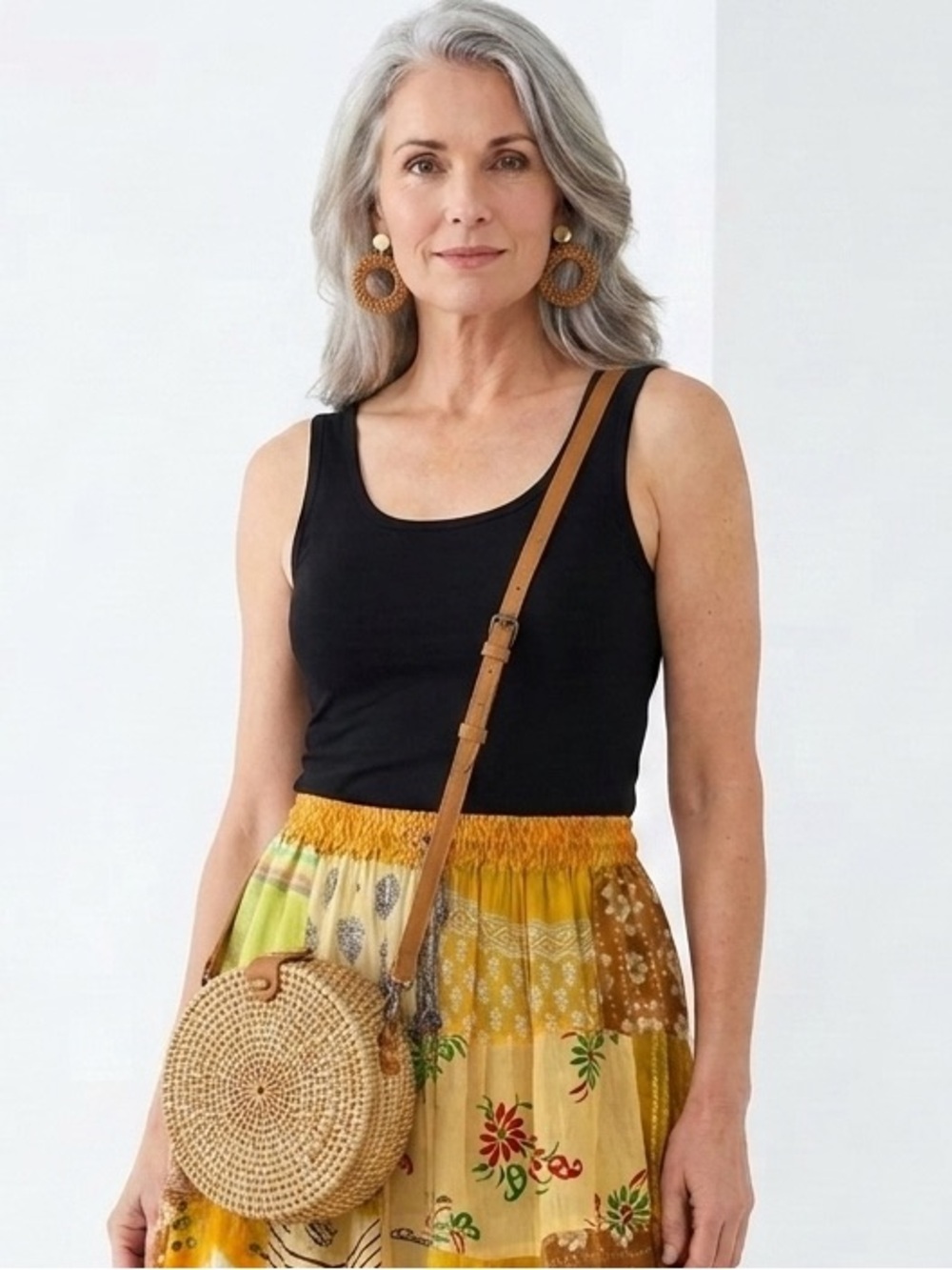 Rattan Round Crossbody Purse